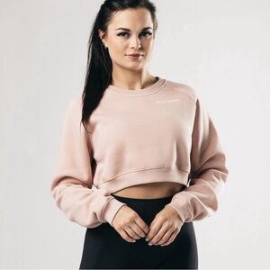 Alphalete Crop Sweatshirt Vintage Rose Light Pink Size Small Crewneck Pullover